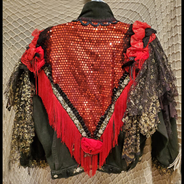 Hand-Decorated Black Denim Stage Jacket by Donna Fargo – Guess USA Classic Style by Georges Marciano - Image 2