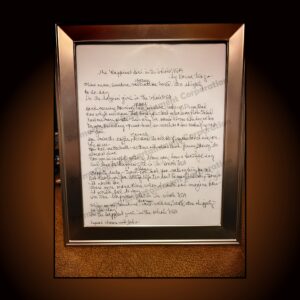 Donna Fargo “The Happiest Girl in the Whole U.S.A.” – Framed Reproduction of Original Handwritten Lyrics – Personally Autographed